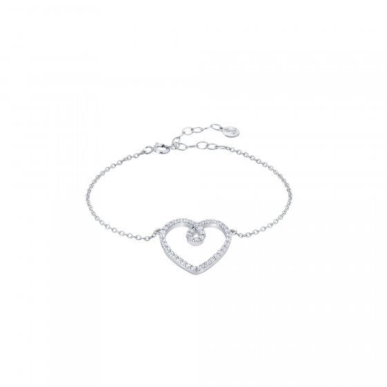 Armband 925 Sterling Silber rhodiniert Glänzend Zirkonia weiß 