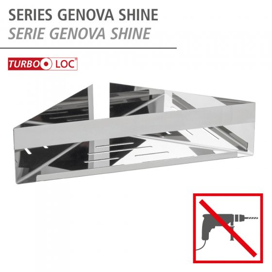 Turbo-Loc® Eckablage Mod. Genova Shine, Befestigen ohne bohren 