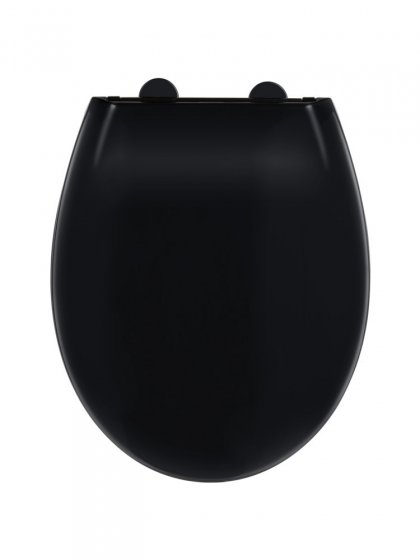 Premium WC-Sitz Mod. Kos Schwarz, recyclebarer Thermoplast, mit Absenkautomatik 