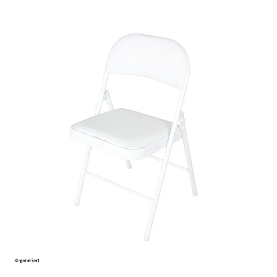 Klappstuhl Wedigo Kunstleder Weiß-Weiß 