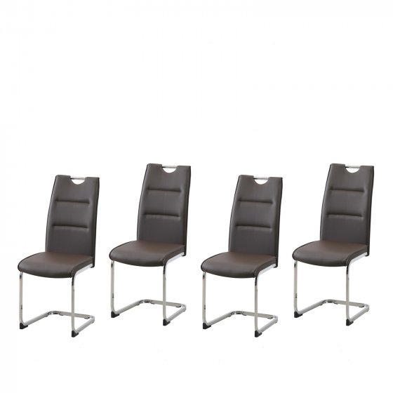 Schwingstuhl 4er Set PU braun DannyC 