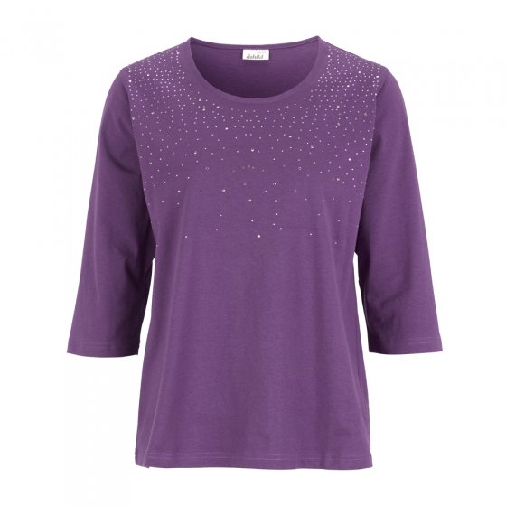 ¾ Arm Shirt mit Glitzer 52/54 | Lila