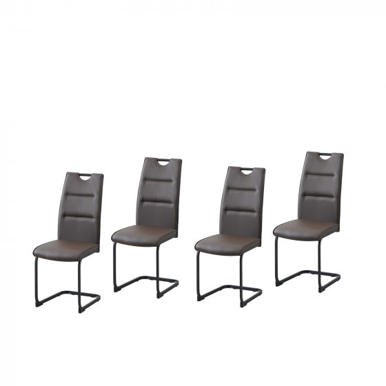 Schwingstuhl 4er Set PU braun DannyP 