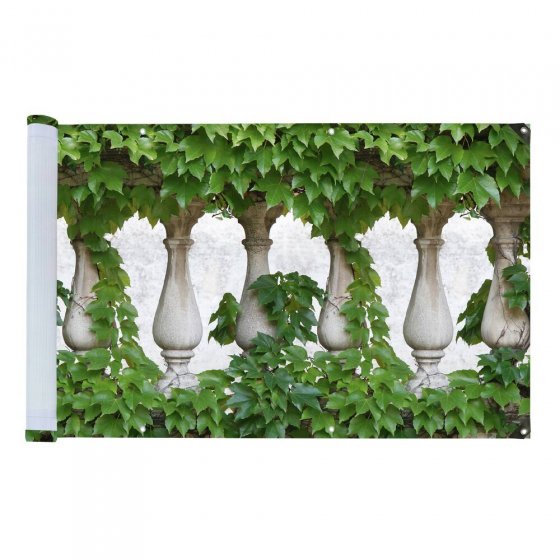 Balkon-Sichtschutz Mod. Efeu-Zaun, 5 m, UV- und witterungsbeständig 
