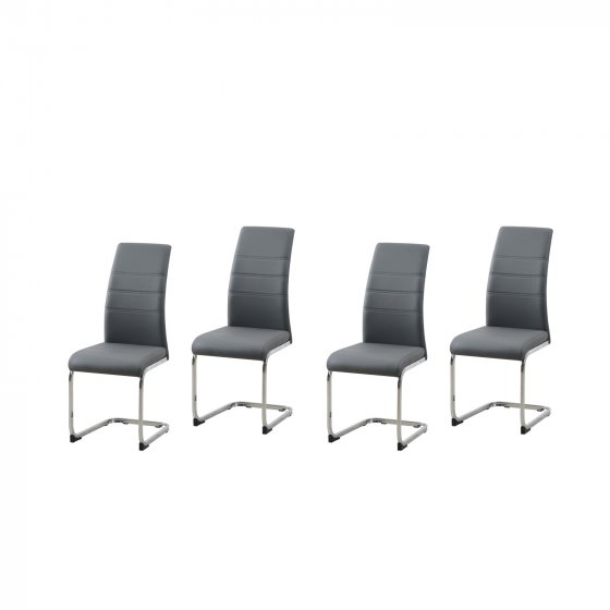 Schwingstuhl 4er Set PU grau SallyC 