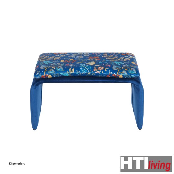 Polsterhocker B/H/T 61 x 34,5 x 40 cm Vance Blue Fantasy 