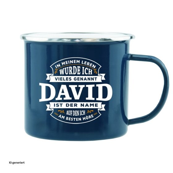 Echter Kerl Emaille Becher David 