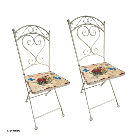 Metallstuhl 2er Set Flowers and Plants 