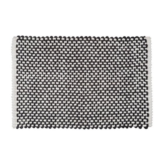 Badteppich Mod. Covelo Weiß-Anthrazit, 50 x 80 cm, rutschfest und waschbar bis 30 °C 