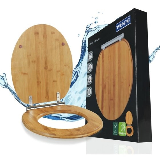 WC-Sitz Mod. Bambusa, Toilettensitz aus FSC®-zertifiziertem Bambus 