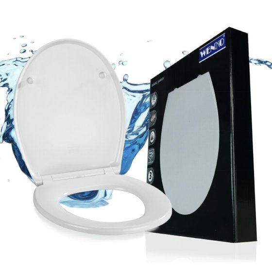 WC Sitz Mod. Samos Weiß, Toilettendeckel mit Absenkautomatik 
