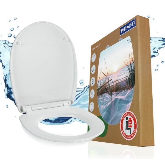 WC Sitz Mod. Baltic, Toilettendeckel mit Absenkautomatik und Motiv 