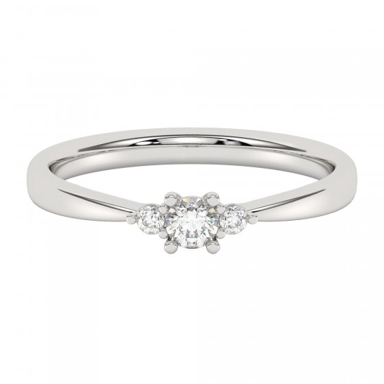 Ring 585 Weißgold mit im Labor gezüchtetem Diamanten 