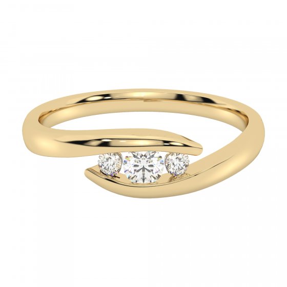 Ring 585 Gelbgold mit im Labor gezüchteten Diamanten 