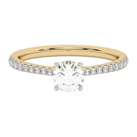 Ring 585 Gelbgold mit im Labor gezüchteten Diamanten 