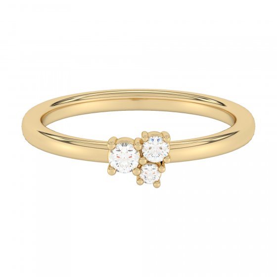 Ring 585 Gelbgold mit im Labor gezüchteten Diamanten 