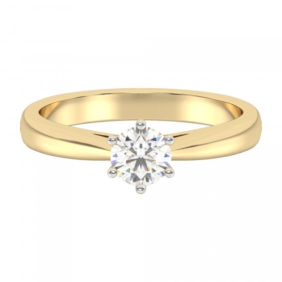 Ring 585 Gelbgold mit im Labor gezüchtetem Diamanten 