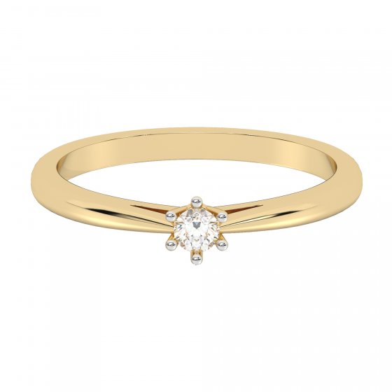 Ring 585 Gelbgold mit im Labor gezüchtetem Diamanten 