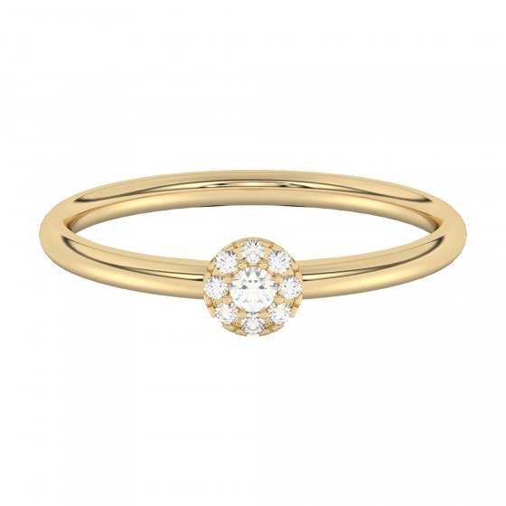 Ring 585 Gelbgold mit im Labor gezüchteten Diamanten 