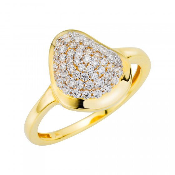 Ring Gold 333 zweifarbig mit 53x Zirkonia-Steinen weiß 