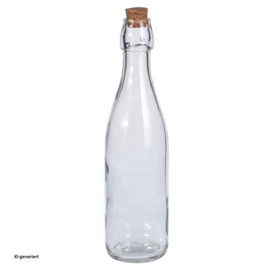 Glasflasche 0,5 Liter mit Korkverschluss 