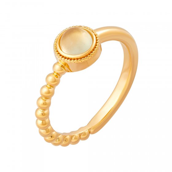 Ring 925 Silber vergoldet Prehnit 