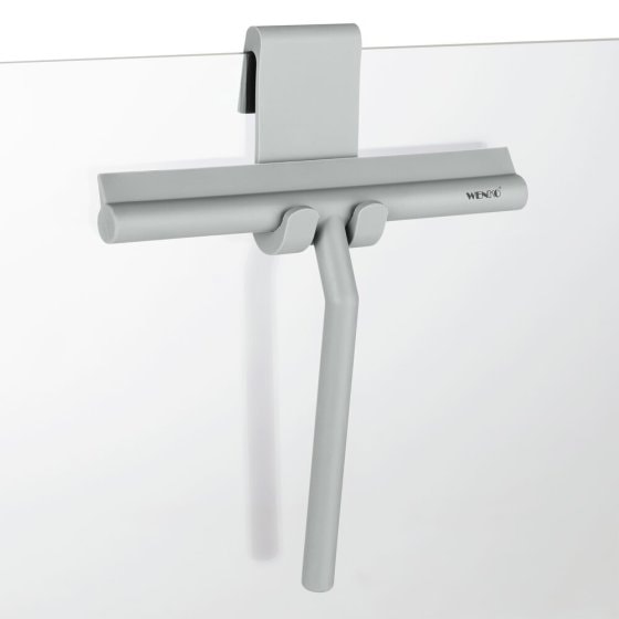 Badezimmerwischer Silikon Mod. Mola Grau, Edelstahl ummantelt mit Silikon 