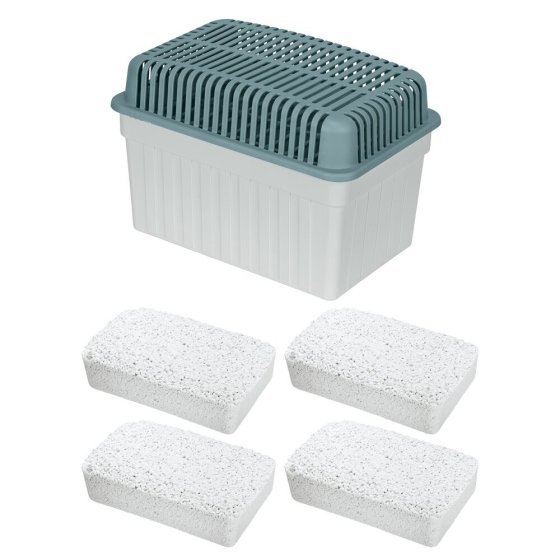 Luftentfeuchter 1 kg Grau, inkl. 3 Nachfüller, für Räume bis 80 m³ 
