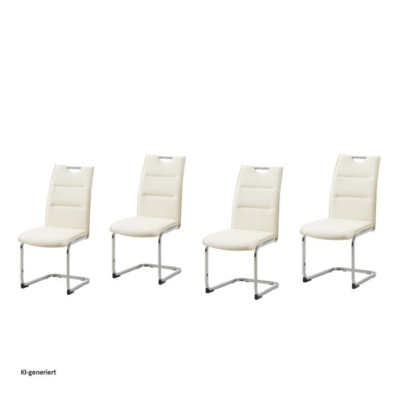 Schwingstuhl 4er Set PU creme DannyC 