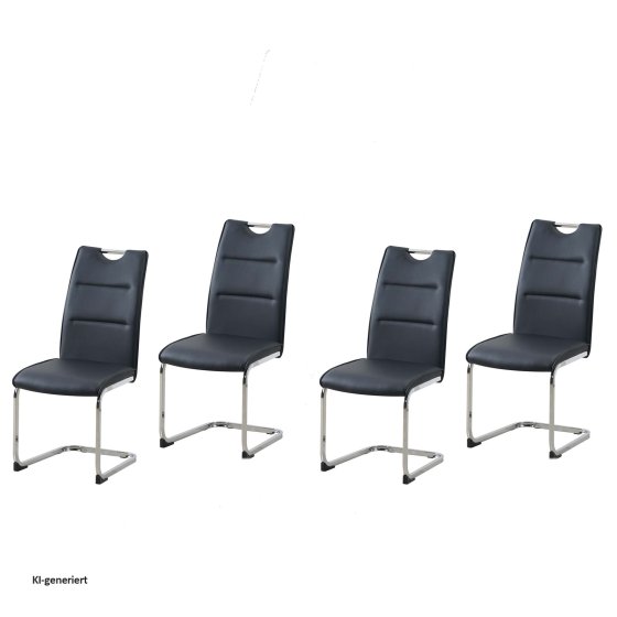Schwingstuhl 4er Set PU schwarz DannyC 
