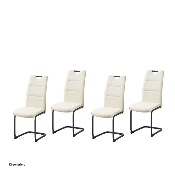 Schwingstuhl 4er Set PU creme DannyP 