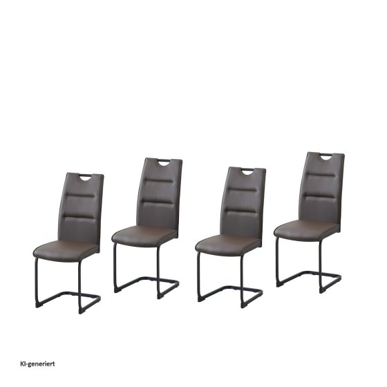Schwingstuhl 4er Set PU braun DannyP 
