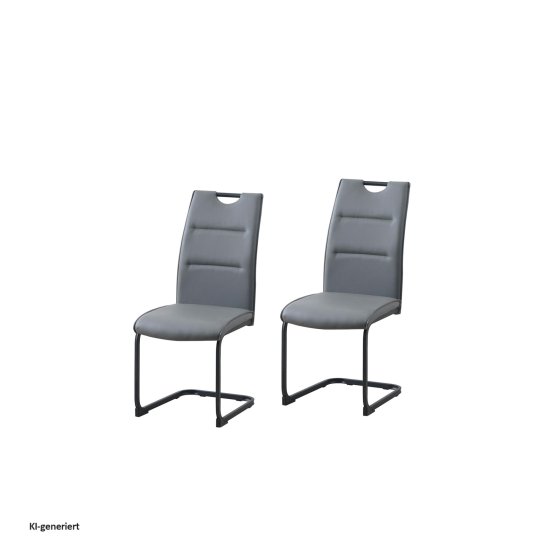 Schwingstuhl 2er Set PU grau DannyP 