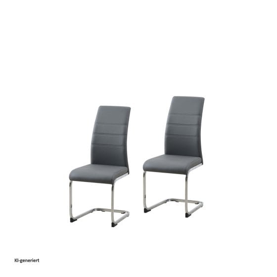 Schwingstuhl 2er Set PU grau SallyC 