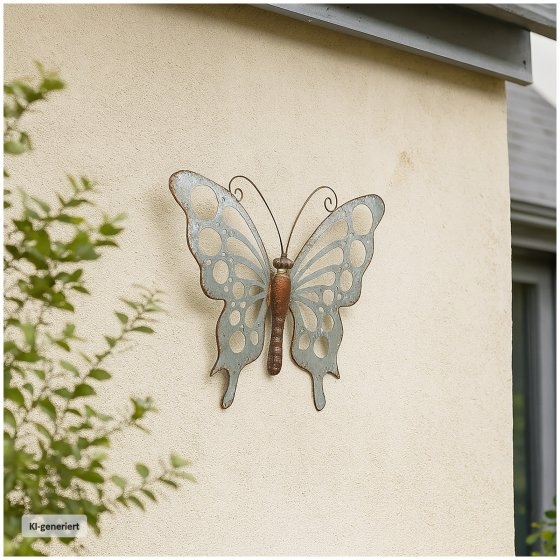 Metall Wanddekoration Schmetterling 44x35 cm dekorativ Vintage Look 