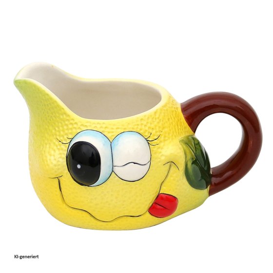Milchkännchen mit Gesicht Zitrone 