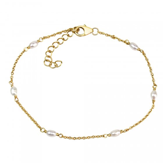 Armband 925/- Sterling Silber vergoldet Perle 