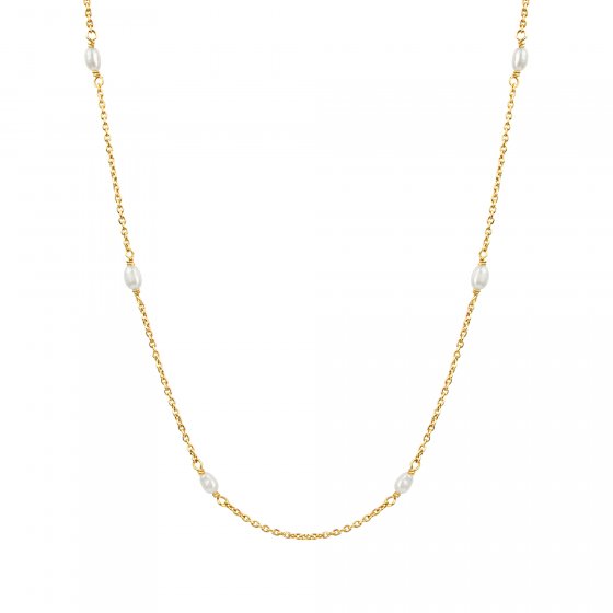 Kette 925/- Sterling Silber vergoldet Perle 