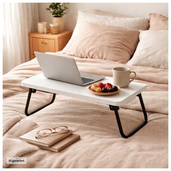 Laptoptisch Frühstückstablett fürs Bett Weiß 