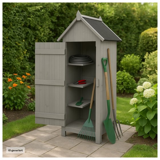 Gartengeräteschrank aus Holz Grau 