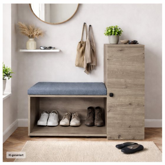 Schuhschrank mit Sitzbank Thekla Artisaneiche 