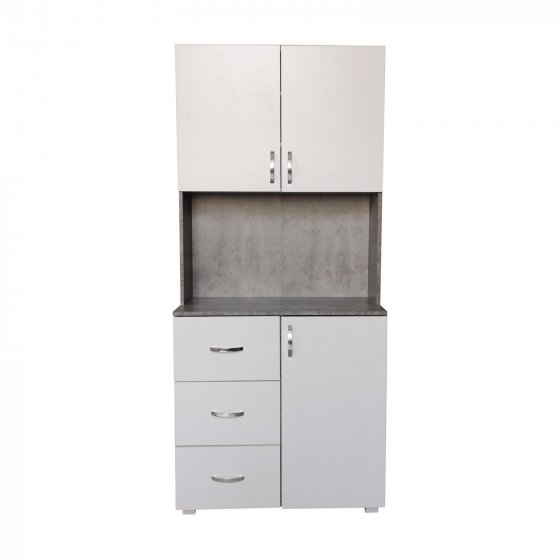 Küchenschrank Weiß/Beton Blanca