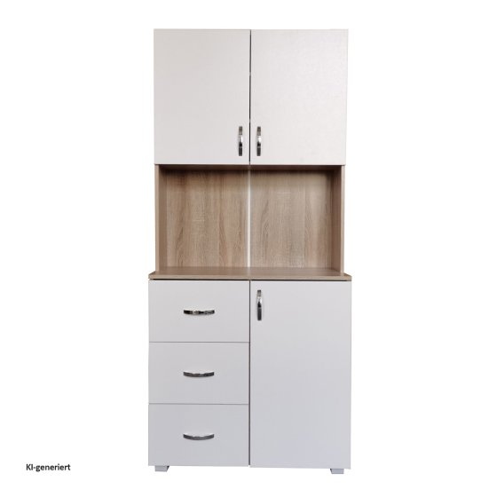 Küchenschrank Weiß/Sonoma Blanca 