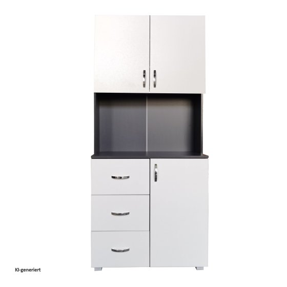 Küchenschrank Weiß/Grau Blanca 