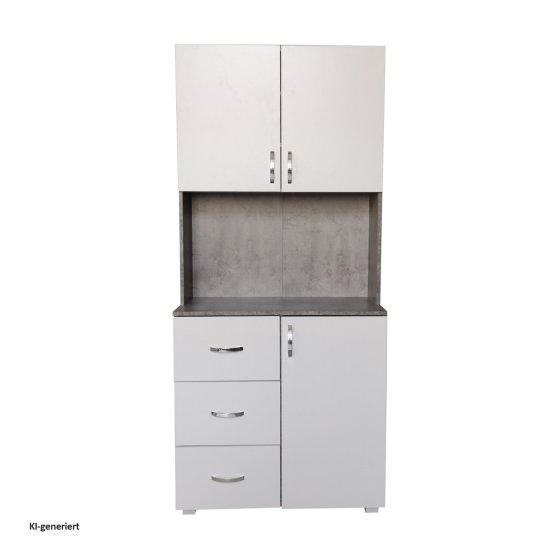 Küchenschrank Weiß/Beton Blanca 