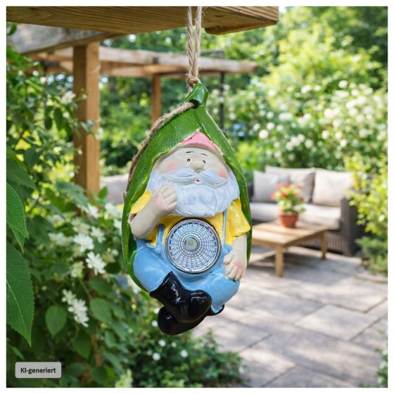 Solar-Gartenfigur zum Hängen Zwerg 