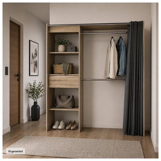 Offene Garderobe mit Vorhang Sonoma 