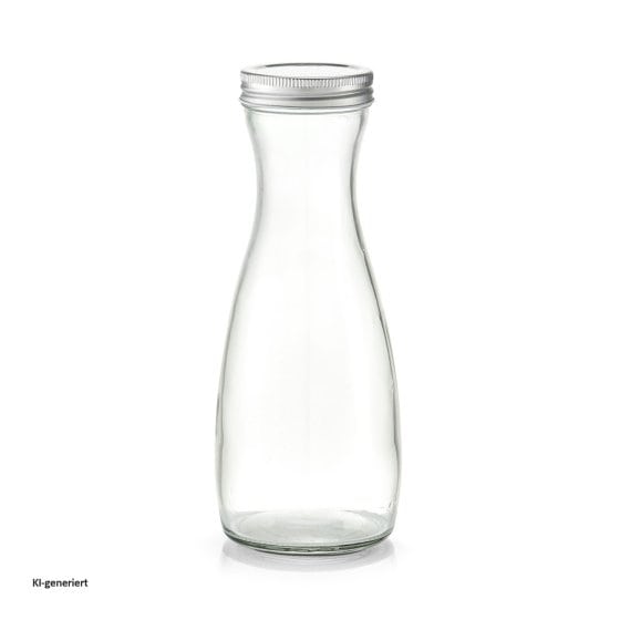 Glaskaraffe, 1000 ml mit Metalldeckel 