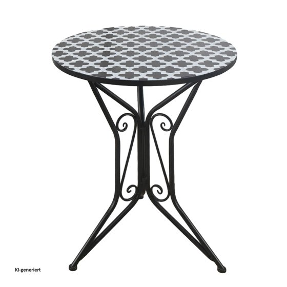 Gartentisch Metall Black and White 