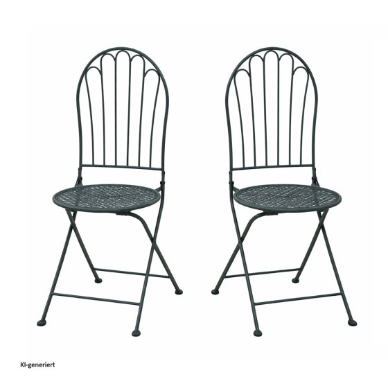 Gartenstuhl 2er-Set Ivo Metall Blau 